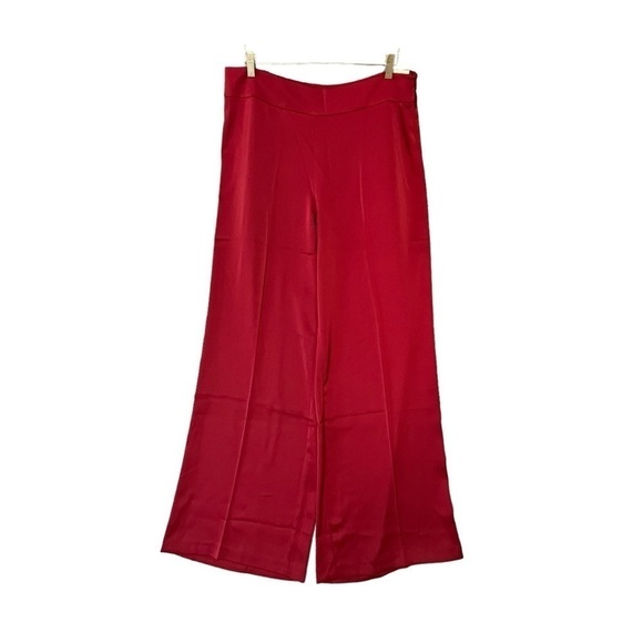 Anne Klein Satiny Wide Leg Trouser. Side Zip. Titian Red. Size 14. #603. NWT - Picture 2 of 7